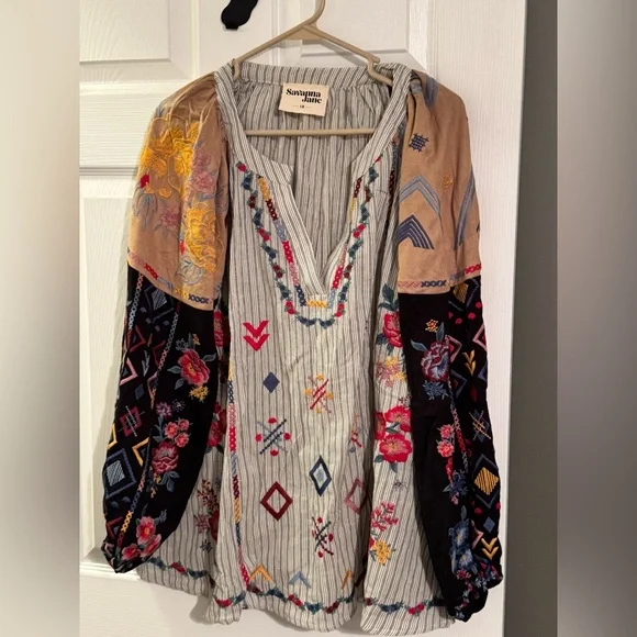 Savanna Jane Multicolor Embroidered Top - Picture 2 of 8
